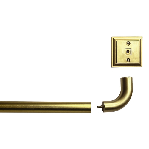 Versailles - BlackOut Room Darkening Curtain Rod Set, Two Mounting Options, Adjustable length from 28" to 48", Gold