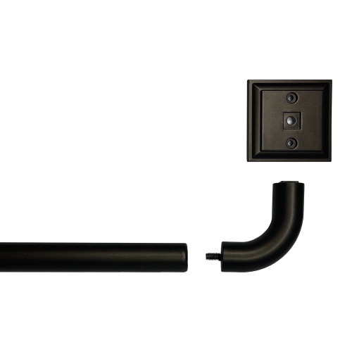 Versailles - BlackOut Room Darkening Curtain Rod Set, Two Mounting Options, Adjustable length from 28" to 48", Bronze
