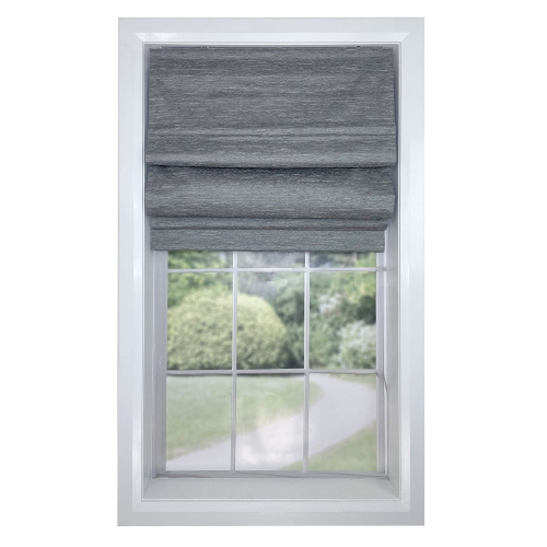 Versailles – Abat-jour romain sans cordon, collection César, tissu assombrissant, 36 x 63&nbsp;po, gris foncé