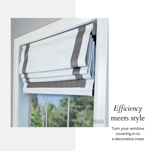 Versailles - Cordless Roman Shade, Valentina Collection, Darkening Fabric, 38" x 63", Grey