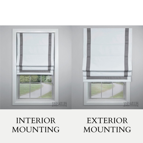 Versailles - Cordless Roman Shade, Valentina Collection, Darkening Fabric, 38" x 63", Grey