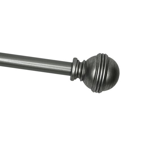 Versailles - Scencillo Circa Curtain Rod Set, Adjustable Length from 72" to 144", Antique Silver