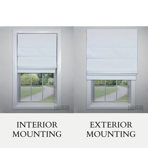 Versailles – Abat-jour romain sans cordon, collection Octavia, tissu assombrissant, 27 x 63 po, blanc