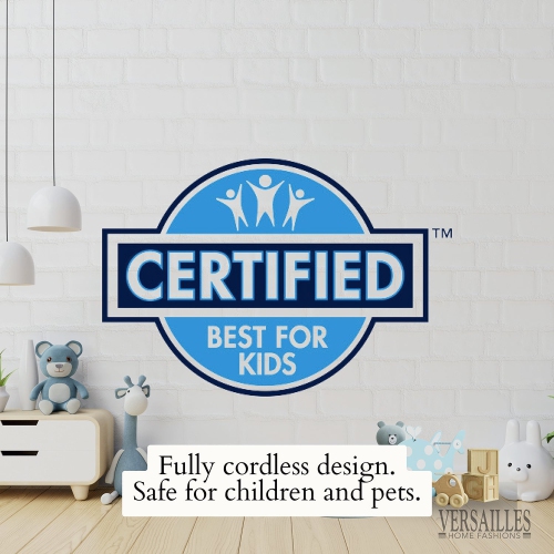 Versailles – Abat-jour romain sans cordon, collection Octavia, tissu assombrissant, 27 x 63 po, blanc