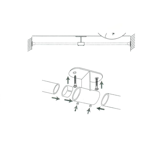 Versailles - Ceiling Bracket for DUO Tension Curtain Rod, Indoor/Outdoor, Grey