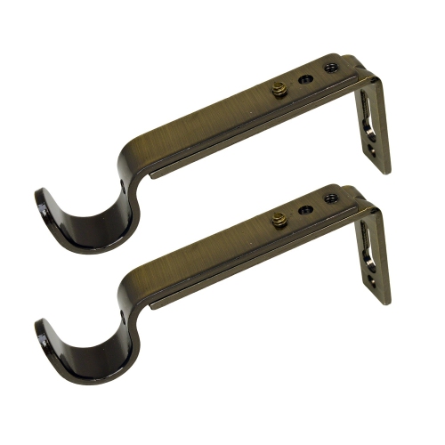Versailles - Set of 2 Curtain Brackets, Adjustable Projection between 4" to 6", Brass