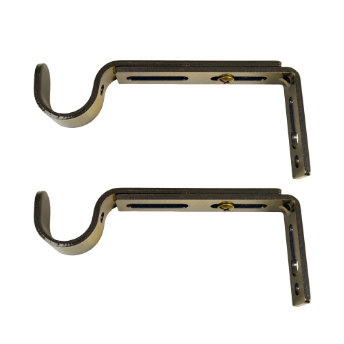 Versailles - Set of 2 Curtain Brackets, Adjustable Projection between 4" to 6", Brass