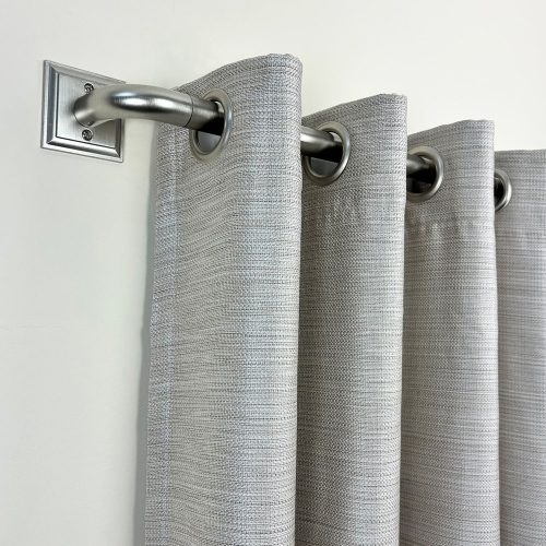 Versailles - BlackOut Room Darkening Curtain Rod Set, Two Mounting Options, Adjustable length from 28" to 48", Silver