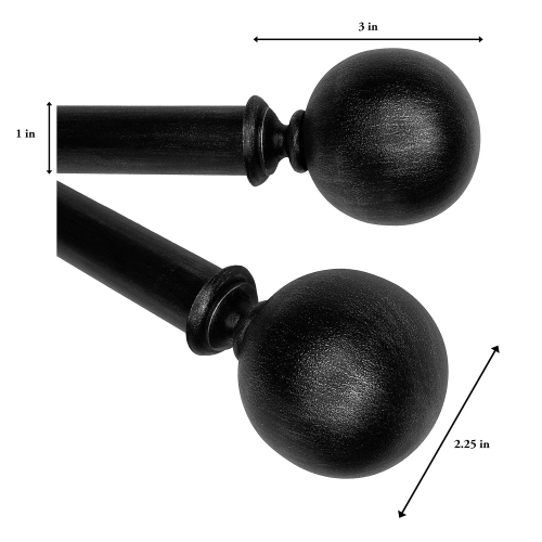 Versailles - Heirloom Curtain Rod Set, Adjustable Length from 32" to 86", Brass