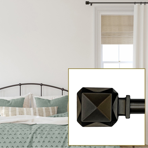 Versailles - Scencillo Boxy Curtain Rod Set, Adjustable Length from 36" to 72", Bronze