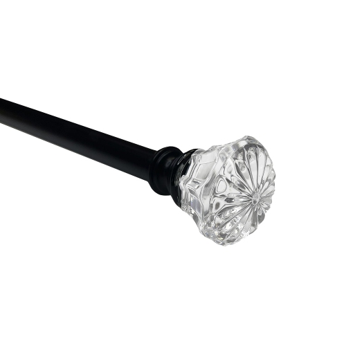 Versailles - Scencillo Tulip Curtain Rod Set, Adjustable Length from 36" to 72", Black