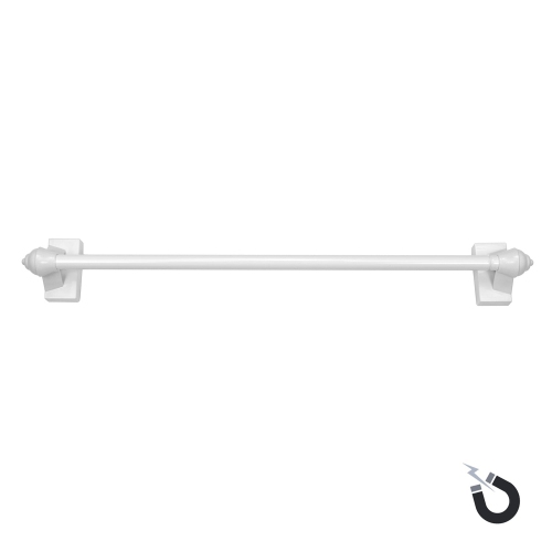 Versailles – Tringle à rideau magnétique, longueur réglable de 15 à 28&nbsp;po, blanc