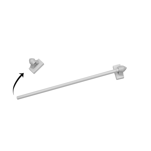 Versailles – Tringle à rideau magnétique, longueur réglable de 15 à 28&nbsp;po, blanc