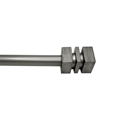 Versailles - Esencial Cleft Curtain Rod Set, Adjustable Length From 72" to 144", Antique Silver