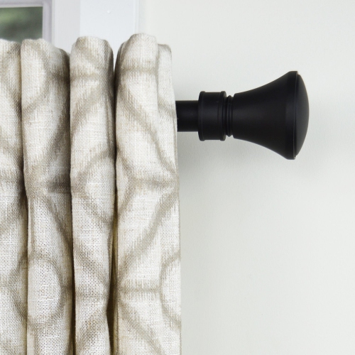 Versailles - Lexington Flare Curtain Rod Set, Adjustable Length from 28" to 48", Black