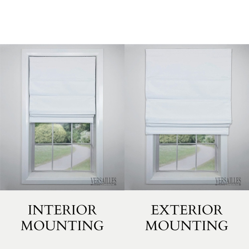 Versailles – Abat-jour romain sans cordon, collection Augustus, tissu assombrissant, 32 x 63 po, ivoire