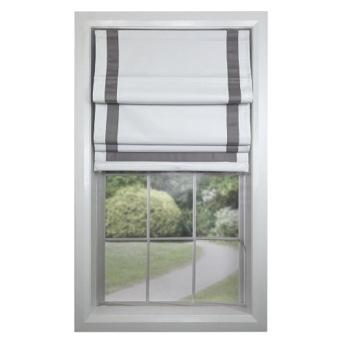 VERSAILLES  - Cordless Roman Shade, Valentina Collection, Darkening Fabric, 40" X 63" In Grey