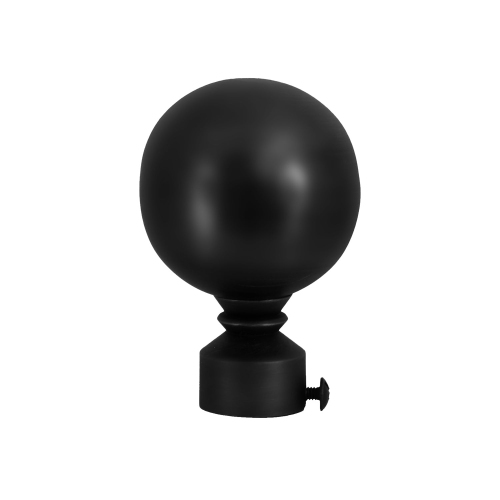 Versailles - Lexington Ball Curtain Rod Set, Adjustable Length from 28" to 48", Black