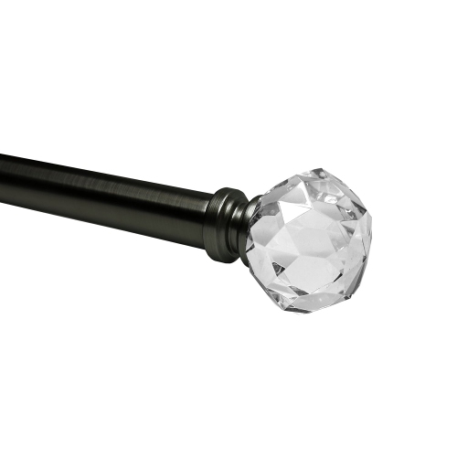 Versailles - Esencial Facet Curtain Rod Set, Adjustable Length From 36" to 72", Black