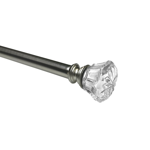 Versailles - Scencillo Tulip Curtain Rod Set, Adjustable Length from 36" to 72", Silver