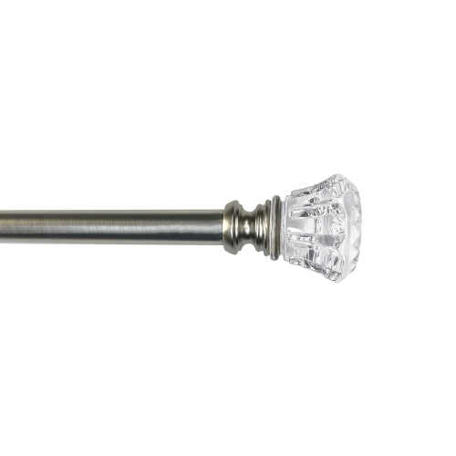 Versailles - Scencillo Tulip Curtain Rod Set, Adjustable Length from 72" to 144", Silver