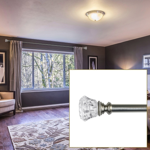 Versailles - Scencillo Tulip Curtain Rod Set, Adjustable Length from 72" to 144", Silver