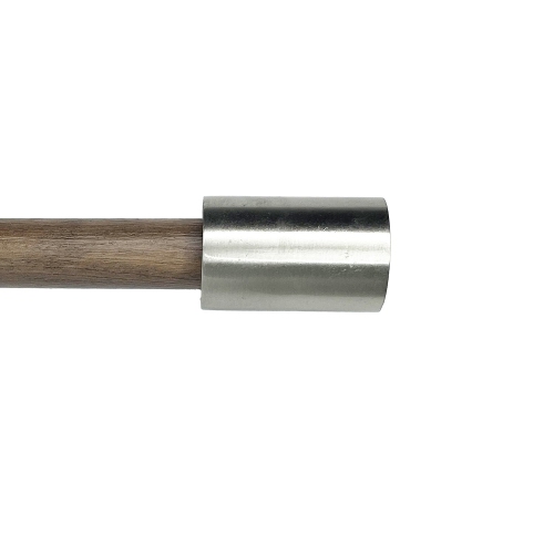 VERSAILLES  - Exotic Veneer Curtain Rod Set, Adjustable Length From 72" to 144", Walnut