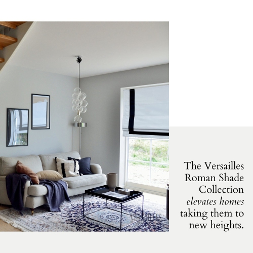 Versailles – Abat-jour romain sans cordon, collection Valentina, tissu assombrissant, 40 x 63 po, noir