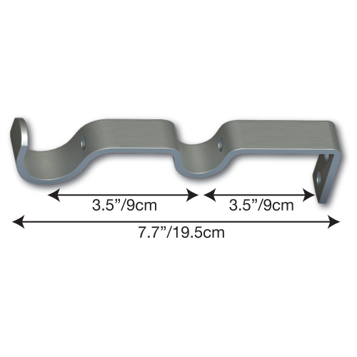 Versailles - Imperial Ball Double Curtain Rod Set, Adjustable Length from 72" to 144", Silver