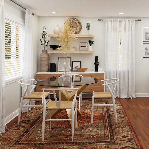 Versailles - Sculpted Corset Finial Curtain Rod Set, Adjustable Length from 30" to 78", SIlver