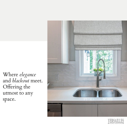 Versailles – Abat-jour romain sans cordon, collection Augustus, tissu assombrissant, 32 x 63 po, lin