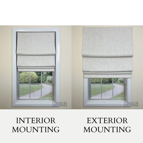 Versailles – Abat-jour romain sans cordon, collection Augustus, tissu assombrissant, 32 x 63 po, lin