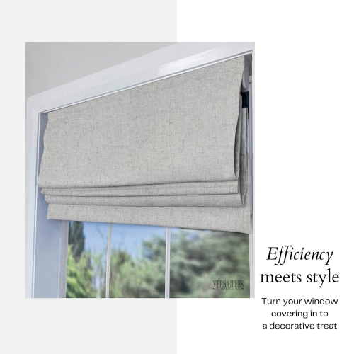 Versailles – Abat-jour romain sans cordon, collection Augustus, tissu assombrissant, 33 x 63&nbsp;po, lin