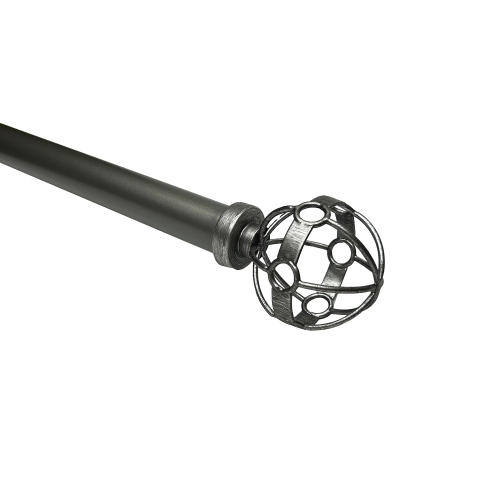 Versailles - Esencial Atlas Curtain Rod Set, Adjustable Length From 36" to 72", Silver