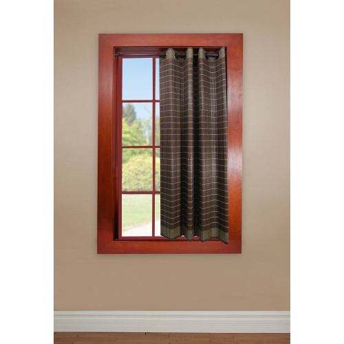 Versailles - Bamboo Grommet Top Curtain Panel, Brass Grommets, 42" x 63", Walnut