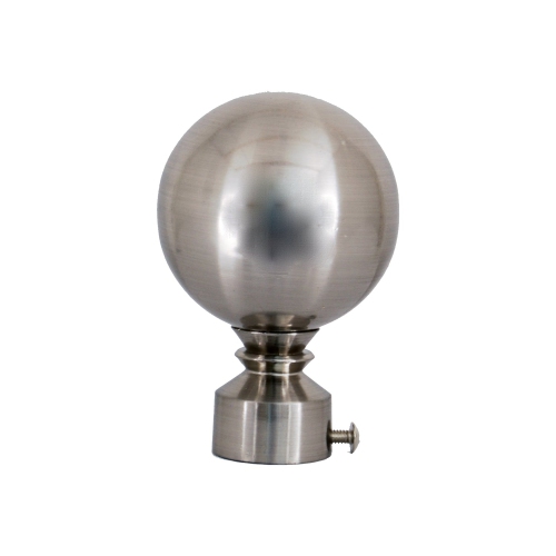 Versailles - Lexington Ball Curtain Rod Set, Adjustable Length from 86" to 144", Silver