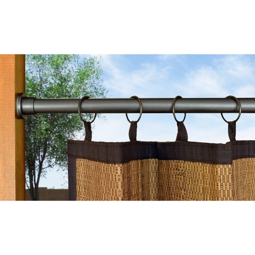 Versailles - DUO Stainless Steel Tension Curtain Rod, Indoor/Outdoor, Adjustable Length from 28" to 48", Grey