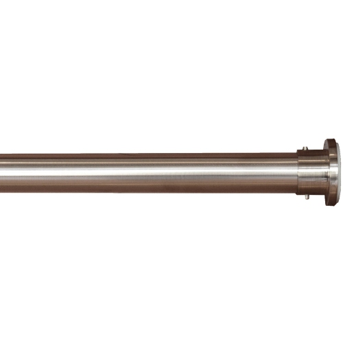 Versailles – Tringle à rideau DUO en acier inoxydable, intérieur/extérieur, longueur réglable de 28 à 48 po, argenté