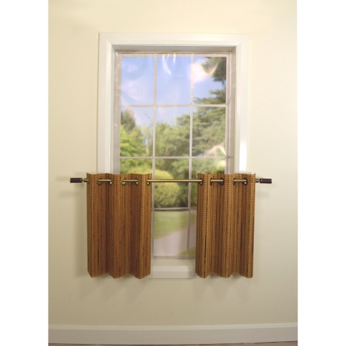 Versailles – 2 rideaux à oeillets en bambou, oeillets en laiton, 48 x 24 po, brun miel