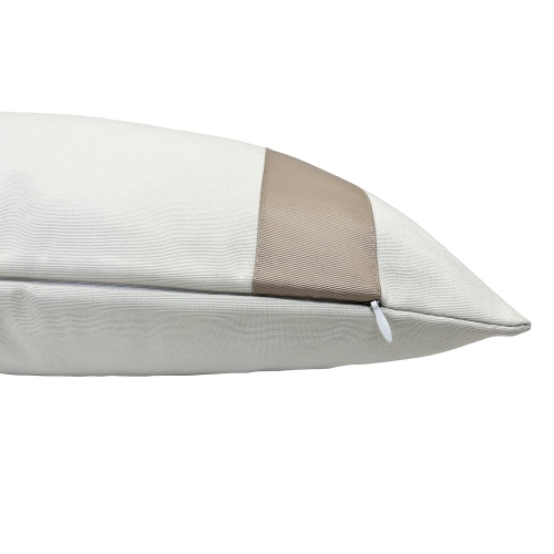 Versailles – Housse de coussin Valentina, 14 x 20 po, lavable à la machine, taupe