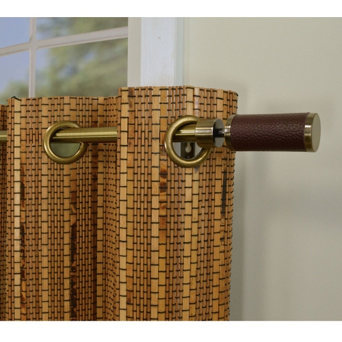 Versailles – 2 rideaux à oeillets en bambou, oeillets en laiton, 48 x 36&nbsp;po, brun miel