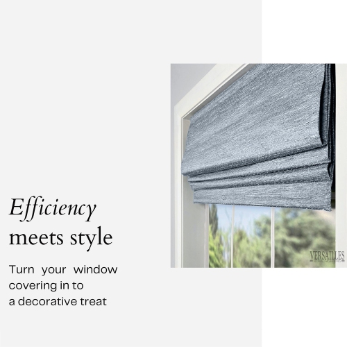 Versailles – Abat-jour romain sans cordon, collection César, tissu assombrissant, 34 x 63&nbsp;po, gris pâle