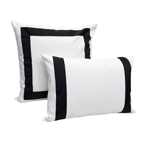 Versailles – Housse de coussin Valentina, 14 x 20&nbsp;po, lavable à la machine, noir