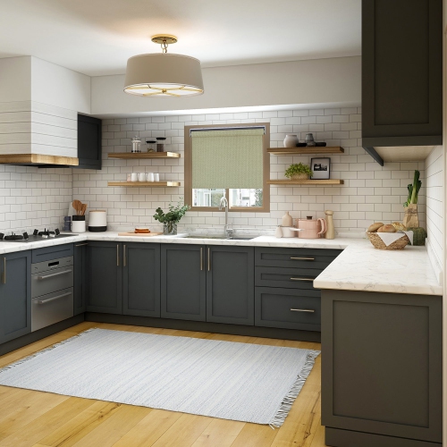 Versailles – Store roulant sans cordon, collection Marcellus, fermeture douce, 31 x 72 po, vert