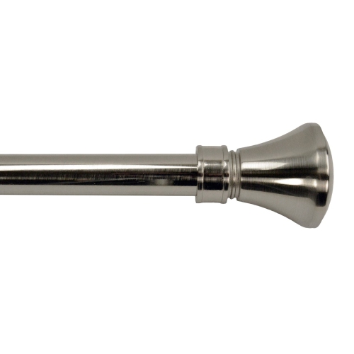 Versailles – Ensemble de tringle à rideaux Lexington Flare, longueur réglable de 86 à 144&nbsp;po, argenté