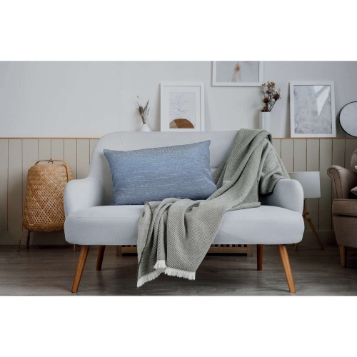 Versailles – Housse de coussin Ceasar, 14 x 20&nbsp;po, lavable à la machine, bleu