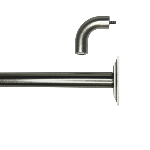 Versailles – Ensemble de tringle à rideaux opaques pour assombrissement, deux options de montage, longueur réglable de 66 à 120&nbsp;po, argenté