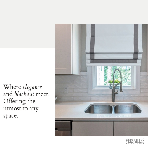 Versailles – Abat-jour romain sans cordon, collection Valentina, tissu assombrissant, 30 x 63 po, gris