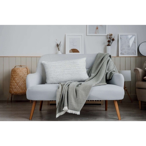 Versailles – Housse de coussin Ceasar, 14 x 20&nbsp;po, lavable à la machine, gris pâle