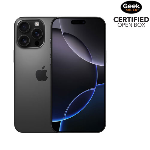 Boîte ouverte - iPhone 16 Pro Max de 1To d'Apple - Titane noir - Déverrouillé